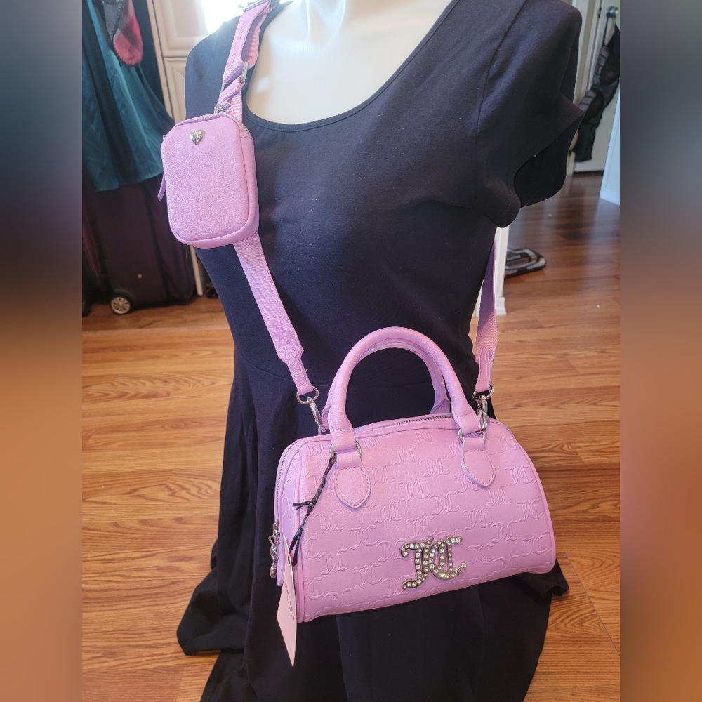 NEW NWT All About The Bling Juicy Couture Lavender Satchel with Shoulder Strap